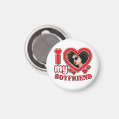 Ik hart mijn vriend aangepaste foto magneet (Voorkant / Achterkant)