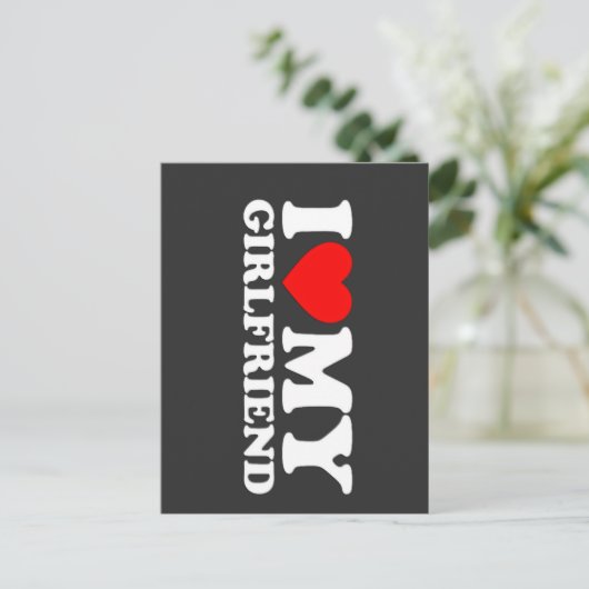 Ik hart mijn vriendin briefkaart (Staand voorkant)