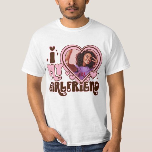 Ik HART mijn vriendin Custom Photo Love T-shirt (Voorkant)