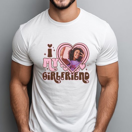 Ik HART mijn vriendin Custom Photo Love T-shirt