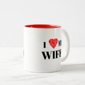 Ik hart mijn vrouw | Cadeau om personaliseren Tweekleurige Koffiemok (Voorkant rechts)