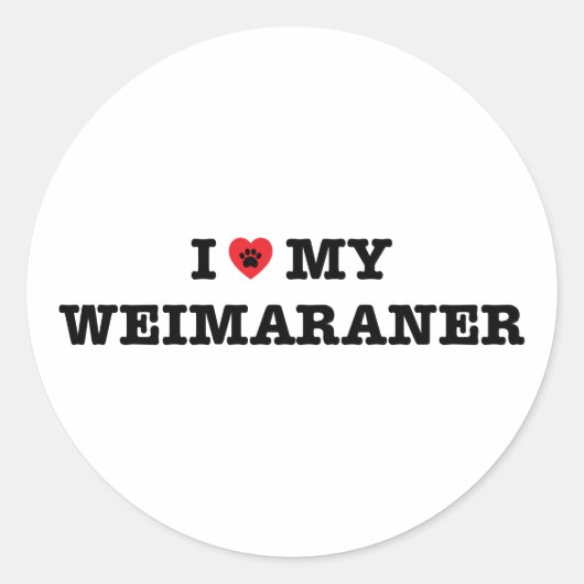 Ik hart mijn Weimaraner Sticker (Voorkant)