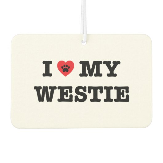 Ik hart mijn Westie auto luchtverfrisser (Voorkant)