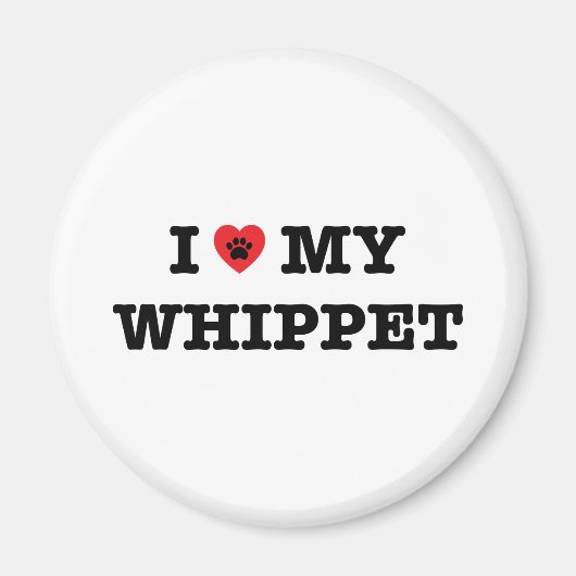Ik hart mijn Whippet Magnet (Voorkant)