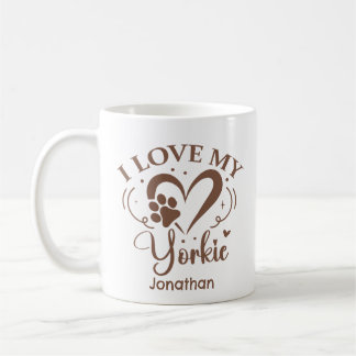 Ik hart mijn Yorkie gepersonaliseerde koffie Mok