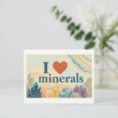 "Ik [Hart] Mineralen" Briefkaart (Staand voorkant)