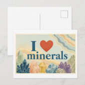 "Ik [Hart] Mineralen" Briefkaart (Voorkant / Achterkant)