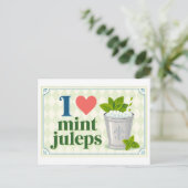 "Ik [Hart] Mint Juleps" Briefkaart (Staand voorkant)