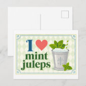 "Ik [Hart] Mint Juleps" Briefkaart (Voorkant / Achterkant)