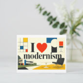 "Ik [Hart] Modernisme" Briefkaart (Staand voorkant)