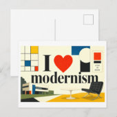 "Ik [Hart] Modernisme" Briefkaart (Voorkant / Achterkant)