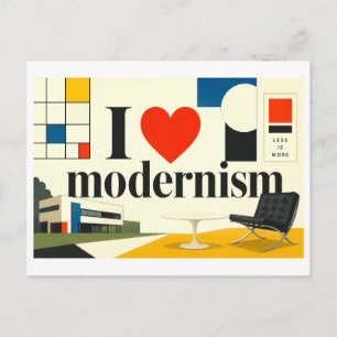 "Ik [Hart] Modernisme" Briefkaart