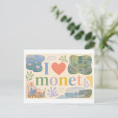 "Ik [Hart] Monet" Briefkaart (Staand voorkant)