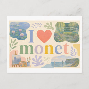 "Ik [Hart] Monet" Briefkaart