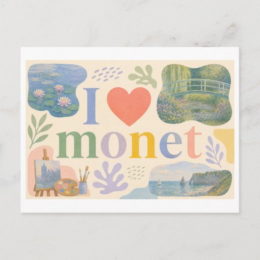 "Ik [Hart] Monet" Briefkaart (Voorkant)
