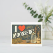 "Ik [Hart] Moonshine" Briefkaart (Staand voorkant)