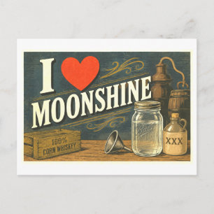 "Ik [Hart] Moonshine" Briefkaart