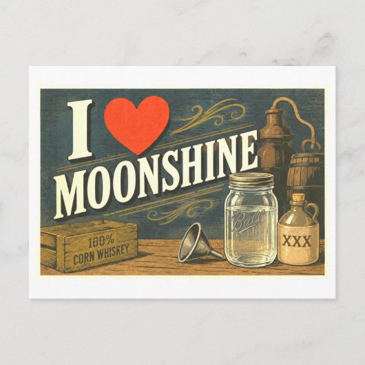 "Ik [Hart] Moonshine" Briefkaart (Voorkant)