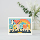 "Ik [Hart] Motown" Briefkaart (Staand voorkant)