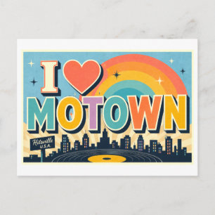"Ik [Hart] Motown" Briefkaart