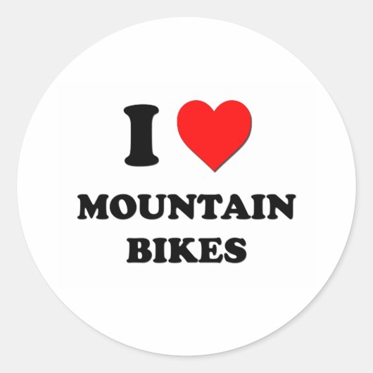 Ik hart mountainbike ronde sticker (Voorkant)