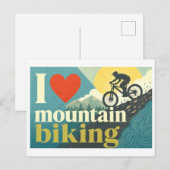 "Ik [Hart] Mountainbiken" Briefkaart (Voorkant / Achterkant)