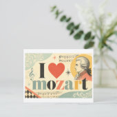 "Ik [Hart] Mozart" Briefkaart (Staand voorkant)