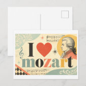 "Ik [Hart] Mozart" Briefkaart (Voorkant / Achterkant)