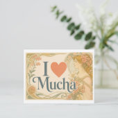 "Ik [Hart] Mucha" Briefkaart (Staand voorkant)
