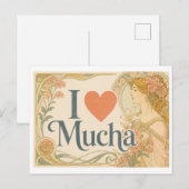 "Ik [Hart] Mucha" Briefkaart (Voorkant / Achterkant)