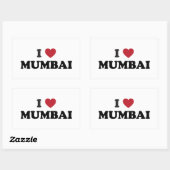 Ik hart Mumbai India Rechthoekige Sticker (Vel)