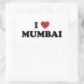 Ik hart Mumbai India Rechthoekige Sticker (Tas)