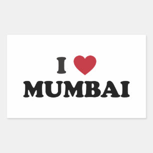 Ik hart Mumbai India Rechthoekige Sticker