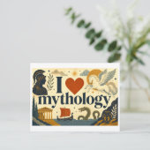 "Ik [Hart] Mythologie" Briefkaart (Staand voorkant)