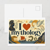 "Ik [Hart] Mythologie" Briefkaart (Voorkant / Achterkant)