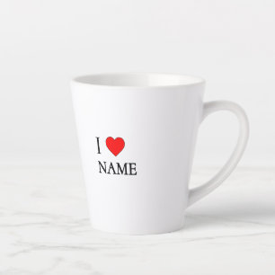 Ik hart naam (aanpasbaar) latte mok