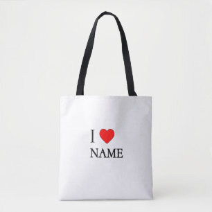 Ik hart Naam (aanpasbaar) Tote Bag