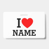 Ik Hart Naam Badge (Achterkant)
