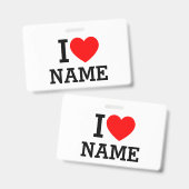 Ik Hart Naam Badge (Voor- en achterkant)