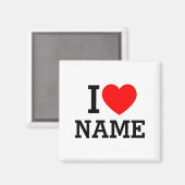 Ik Hart Naam T Shirt Magneet (Voorkant / Achterkant)