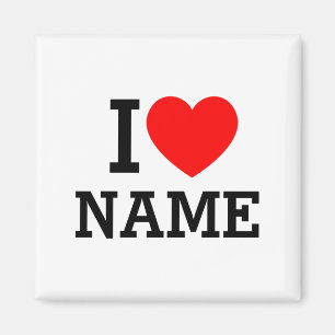 Ik Hart Naam T Shirt Magneet