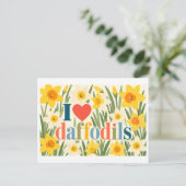 "Ik [Hart] Narcissen" Briefkaart (Staand voorkant)