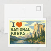 "Ik [Hart] Nationale Parken" Briefkaart (Voorkant / Achterkant)
