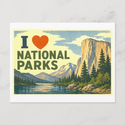 "Ik [Hart] Nationale Parken" Briefkaart (Voorkant)