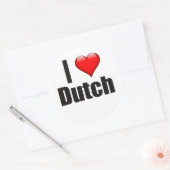 Ik hart Nederlands Ronde Sticker (Envelop)