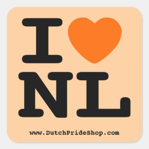 Ik hart NL Vierkante Sticker