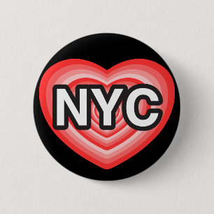 Ik hart NYC. Ik hou van NYC. New York City. Ik har Ronde Button 5,7 Cm