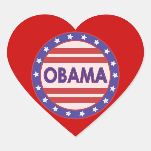 Ik hart Obama Sticker (Voorkant)