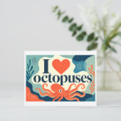"Ik [Hart] Octopussen" Briefkaart (Staand voorkant)