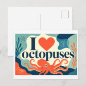"Ik [Hart] Octopussen" Briefkaart (Voorkant / Achterkant)
